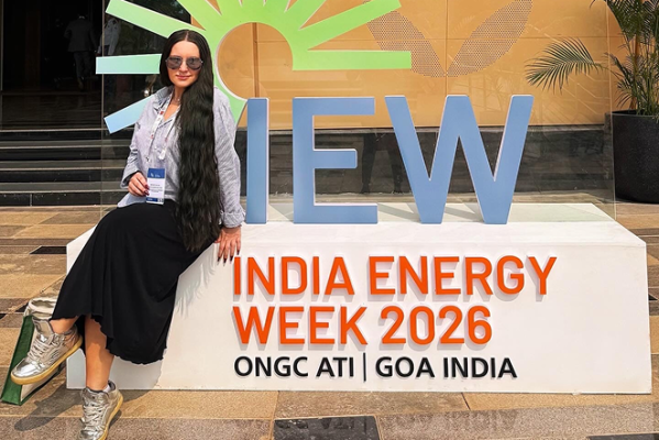 A university student at India Energy Week