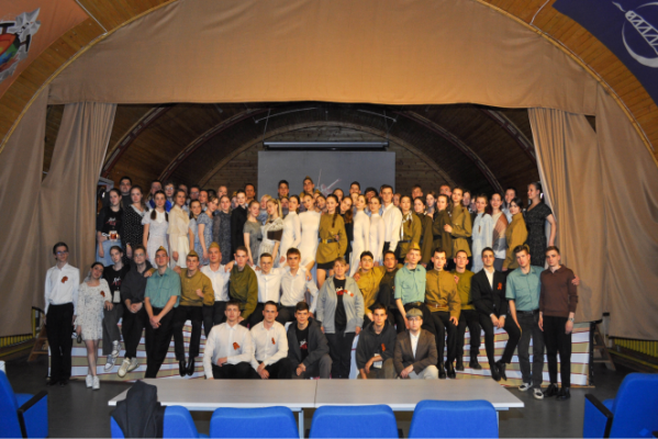 The university's activists took part in patriotic events during the off-site training in Zaluchye